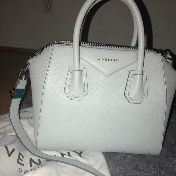 baby blue duffle bag